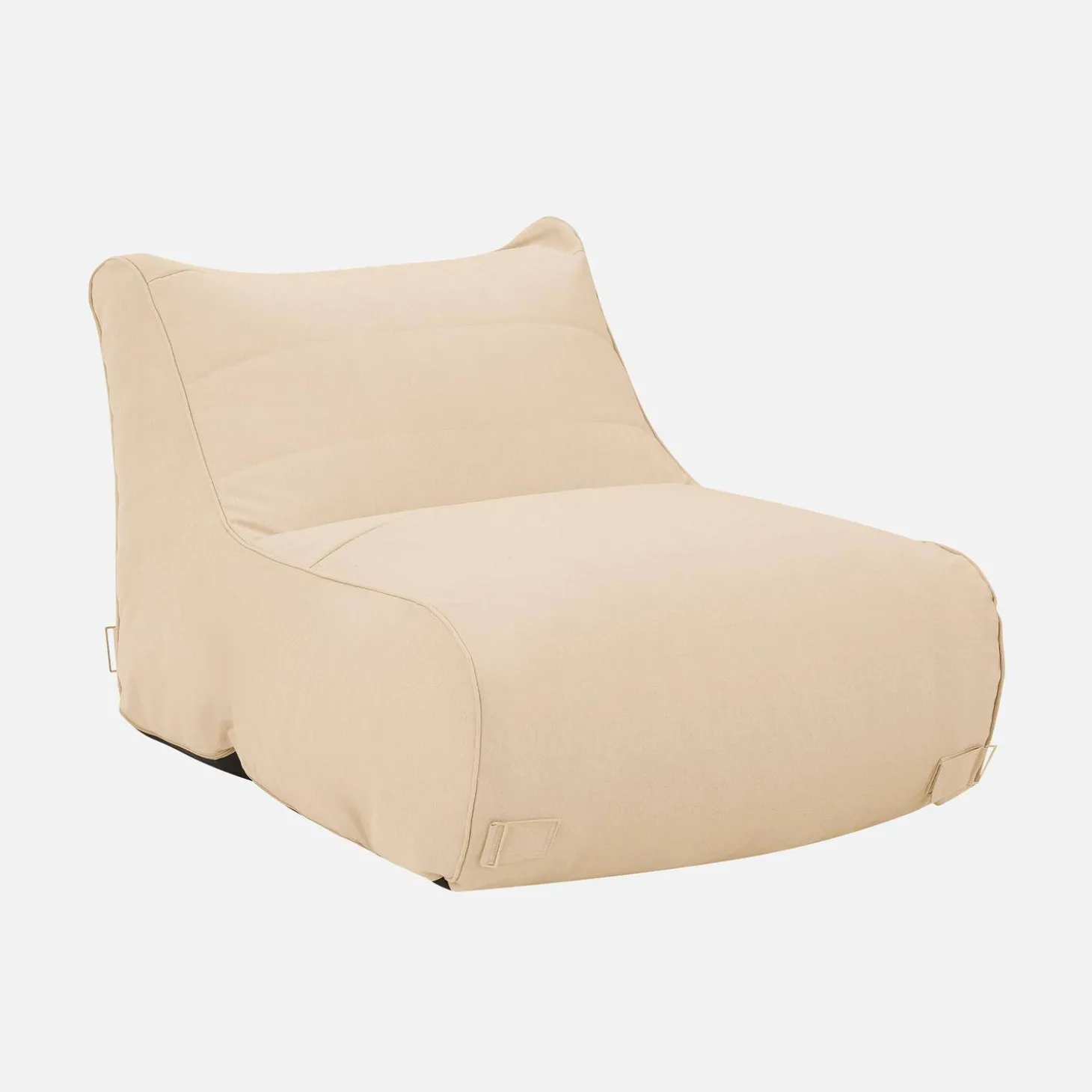 Outdoor Sessel und Fußhocker mit Olefin-Bezug in beige