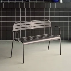 Outdoor-Sitzbank aus Stahl für 2 Personen