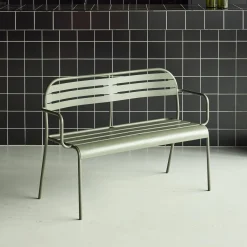 Outdoor-Sitzbank aus Stahl für 2 Personen