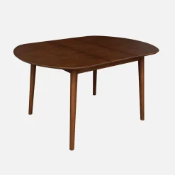 Ovaler ausziehbarer Esszimmer-Tisch Heveaholz und Eichenfurnier, für 4-6 Personen
