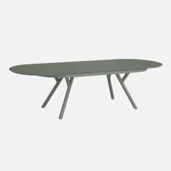 Ovaler ausziehbarer Gartentisch 220/280cm aus Aluminium + 10 Sessel