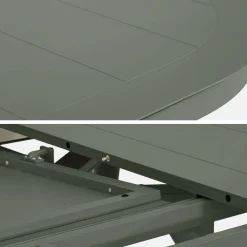 Ovaler ausziehbarer Gartentisch 220/280cm + 6 Sessel aus Aluminium
