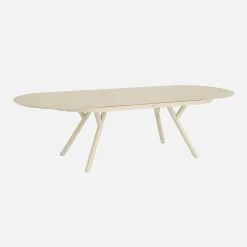 Ovaler ausziehbarer Gartentisch 220/280cm + 6 Sessel aus Aluminium
