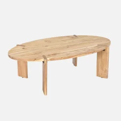 Ovaler Couchtisch aus Massivholz 120 cm