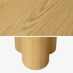 Ovaler Esstisch aus Heveaholz und Eichenfurnier 8 Plätze 220 cm