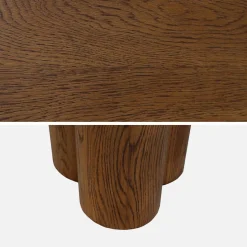 Ovaler Esstisch aus Heveaholz und Eichenfurnier 8 Plätze 220 cm