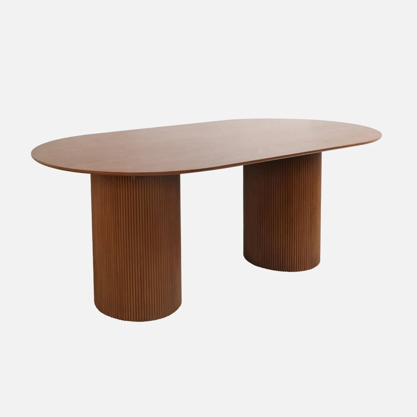 Ovaler Esstisch mit geriffelter Holzoptik 4-6 Sitzplätze, 180 cm