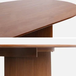 Ovaler Esstisch mit geriffelter Holzoptik 4-6 Sitzplätze, 180 cm