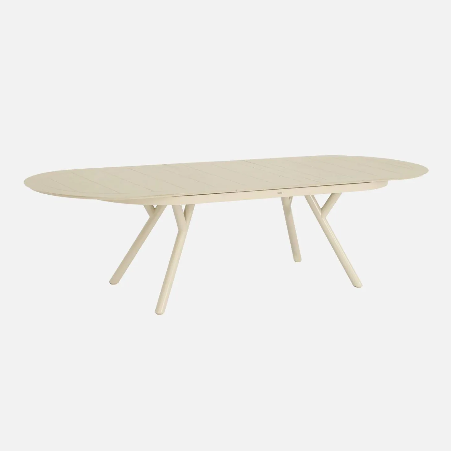 Ovaler verlängerbarer Gartentisch 220/280cm aus Aluminium + 8 Sessel