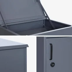 Paketbox 56 cm aus verzinktem Stahl mit Schloss.