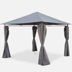 Pavillon 3 x 3 m - Laube mit Vorhängen