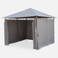 Pavillon 3 x 3 m - Laube mit Vorhängen