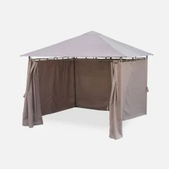 Pavillon 3 x 3 m - Laube mit Vorhängen