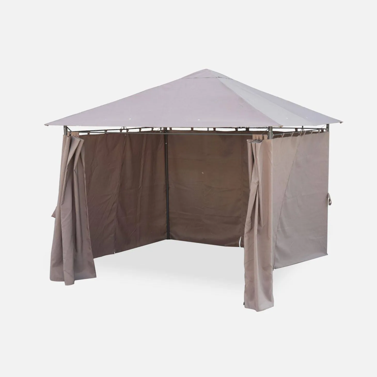 Pavillon 3 x 3 m - Laube mit Vorhängen