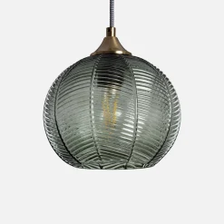 Pendelleuchte aus Metall und Glas Ø 20 cm