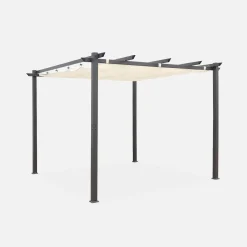 Pergola, Aluminium, 3x3m, Schiebedach
