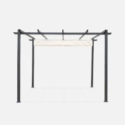 Pergola, Aluminium, 3x3m, Schiebedach