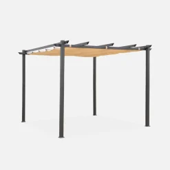Pergola, Aluminium, 3x3m, Schiebedach