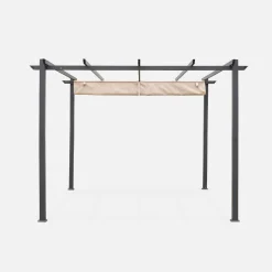 Pergola, Aluminium, 3x3m, Schiebedach