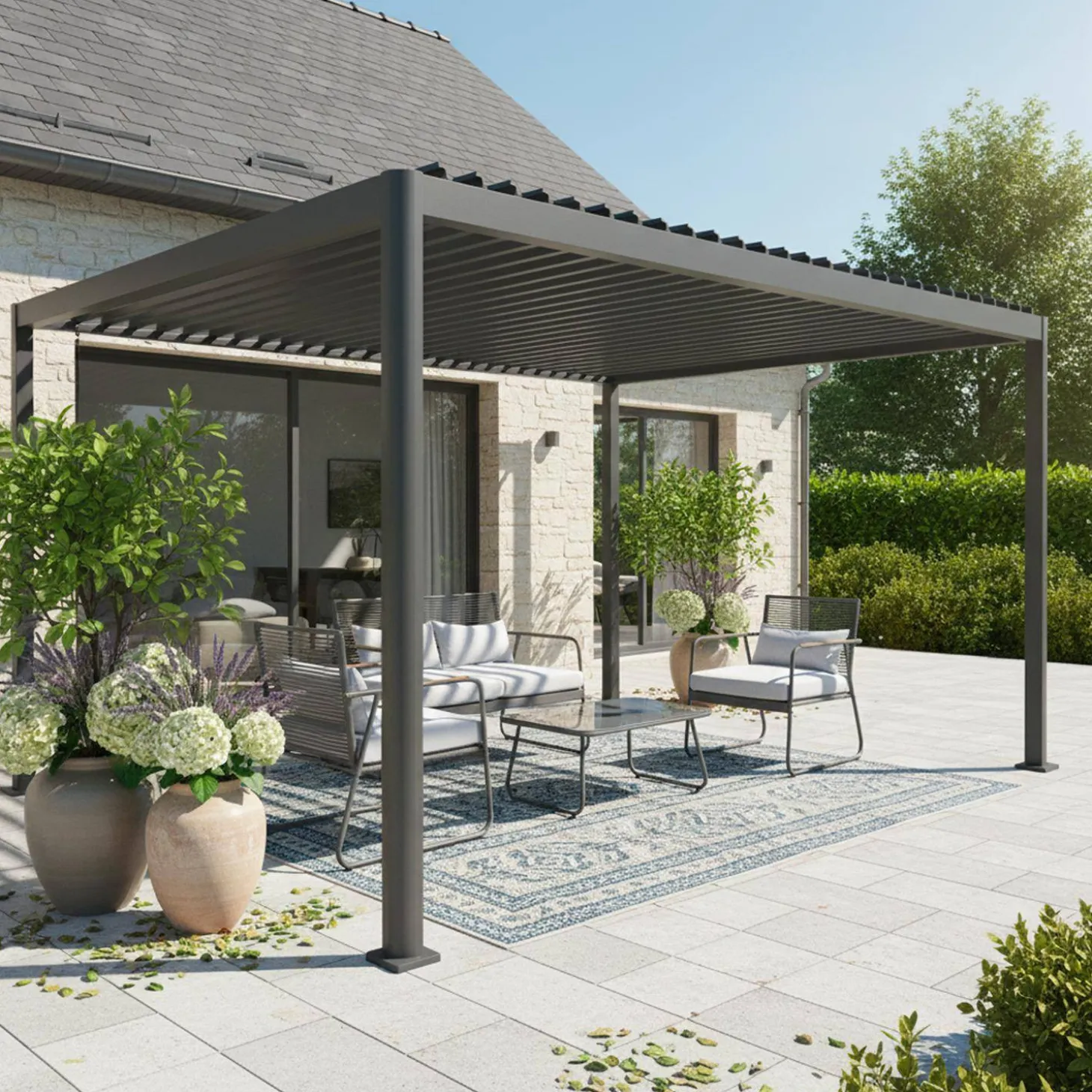 Pergola mit Lamellendach Imperial 3x4m Aluminium und Stahl