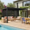 Pergola mit Lamellendach Palace 3x4m + 3 Lamellenwände 130cm