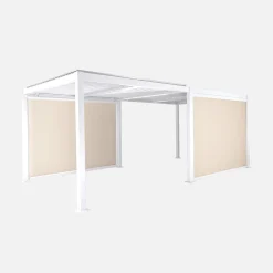 Pergola mit Lamellendach Palace 3x6m + 2 Markisen 3m