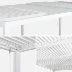 Pergola mit Lamellendach Palace 3x6m + 4 Markisen 3m