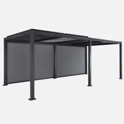 Pergola mit Lamellendach Palace 3x6m + 2 Markisen 3m
