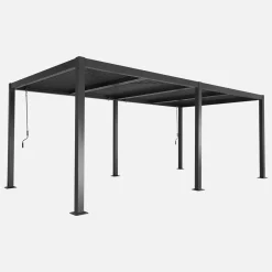 Pergola mit Lamellendach Palace 3x6m + 2 Markisen 3m