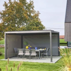 Pergola mit Lamellendach Palace 3x4m mit Markise 3m + Markise 4m