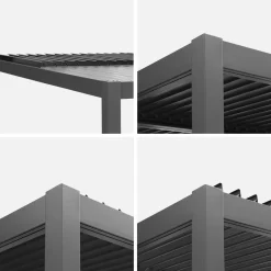 Pergola mit Lamellendach Palace 3x3m mit Thekenleiste 3m