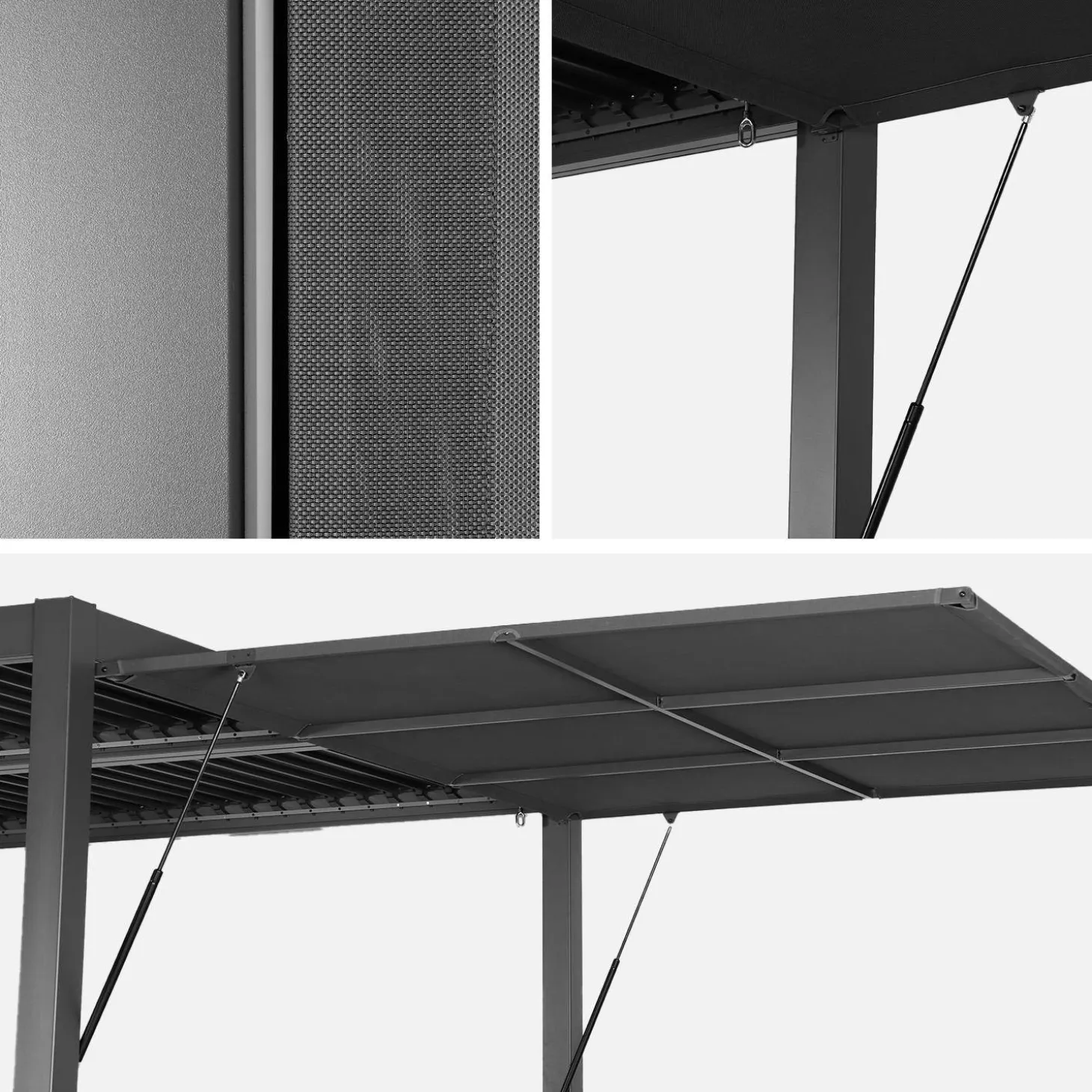 Pergola mit Lamellendach Palace 3x3m mit Vordach 3m