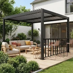 Pergola mit Lamellendach Palace 3x4m + Thekenleiste 3m