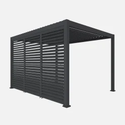 Pergola mit Lamellendach Triomphe 3x4m + 3 Lamellenwände 130cm