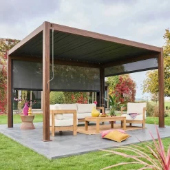 Pergola mit Lamellendach Triomphe 3x4m + Markise 3m + Markise 4m
