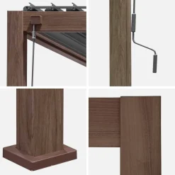 Pergola mit Lamellendach Triomphe 3x4m + Markise 3m + Markise 4m