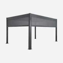 Pergola mit Lamellendach Triomphe 3x4m + Markise 3m + Markise 4m