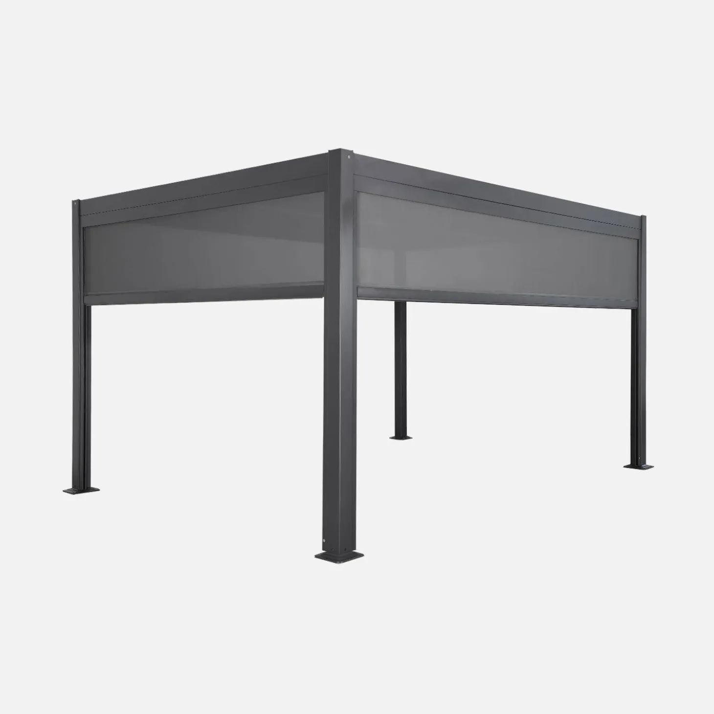 Pergola mit Lamellendach Triomphe 3x4m + Markise 3m + Markise 4m