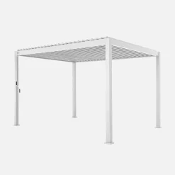 Pergola mit Lamellendach Triomphe 3x4m + 2 Markisen 3m + 1 Markise 4m