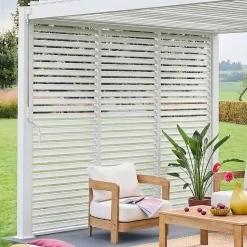 Pergola mit Lamellendach Triomphe 3x4m mit 3 Lamellenwänden 100cm