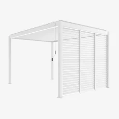 Pergola mit Lamellendach Triomphe 3x4m mit 3 Lamellenwänden 100cm
