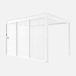 Pergola mit Lamellendach Triomphe 3x4m mit 3 Lamellenwänden 130cm