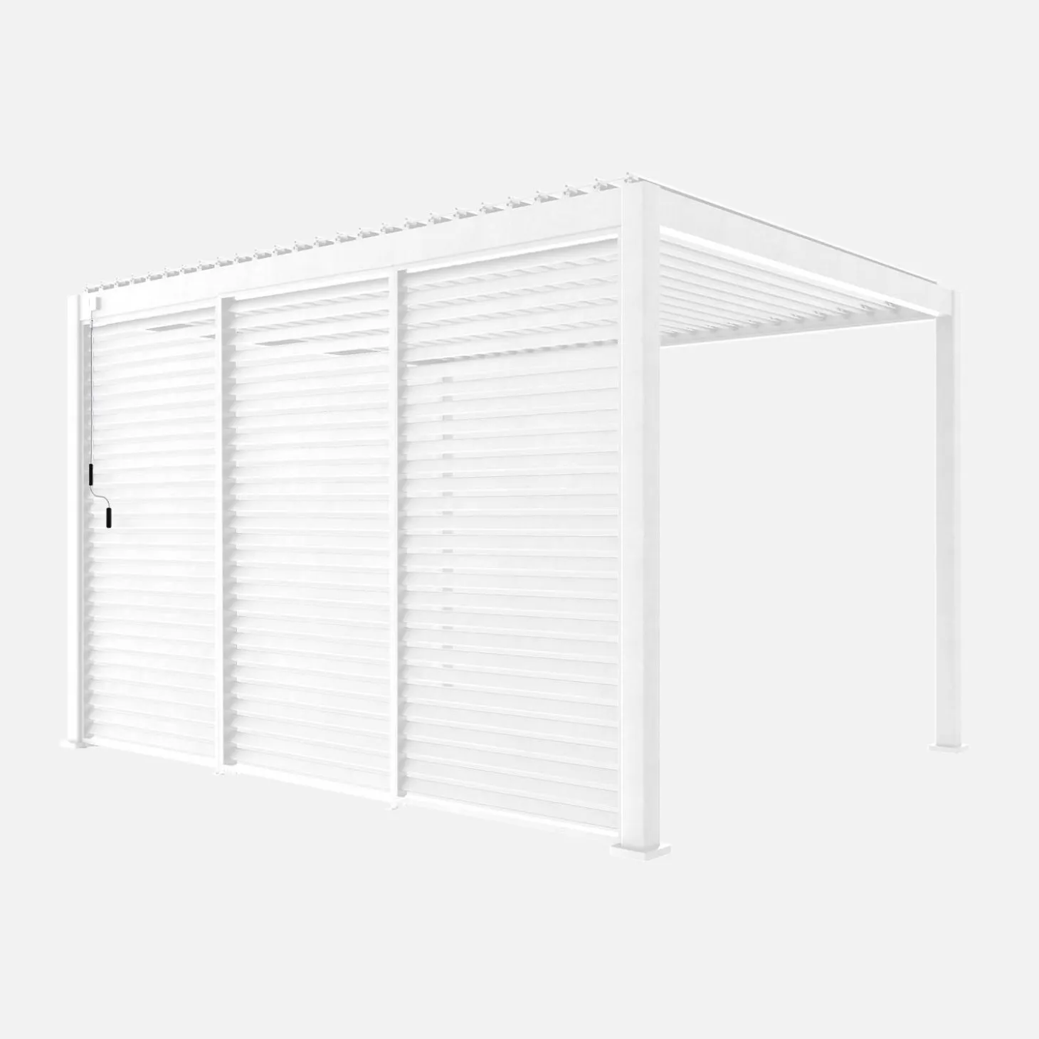 Pergola mit Lamellendach Triomphe 3x4m mit 3 Lamellenwänden 130cm
