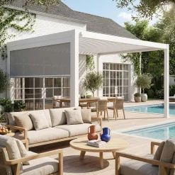 Pergola mit Lamellendach Triomphe 3x4m mit Markise 3m