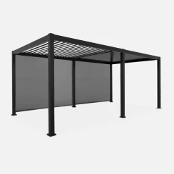 Pergola mit Lamellendach Triomphe 3x6m mit 2 Markisen 3m