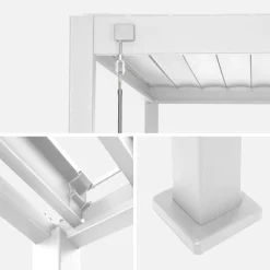 Pergola mit Lamellendach Triomphe 3x4m + verstellbare senkrechte Lamellenwand 4m