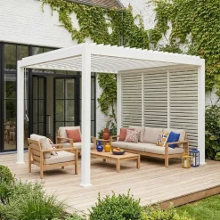 Pergola mit Lamellendach Triomphe 3x3m V2 + 3 Lamellenwände 100cm