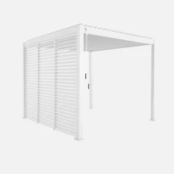 Pergola mit Lamellendach Triomphe 3x3m V2 + 3 Lamellenwände 100cm