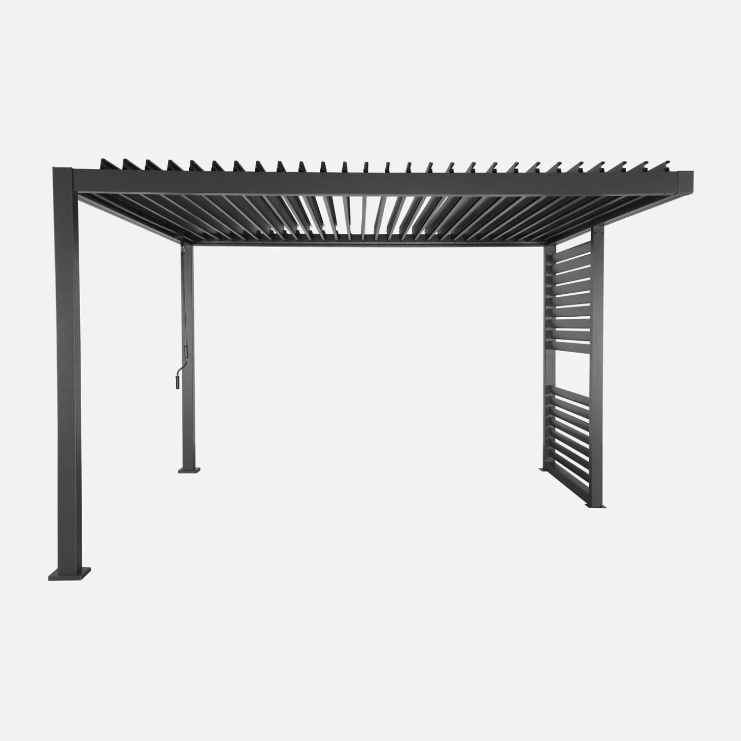 Pergola mit Lamellendach und integrierter Lamellenwand Palace Deluxe 3,5x3,5m