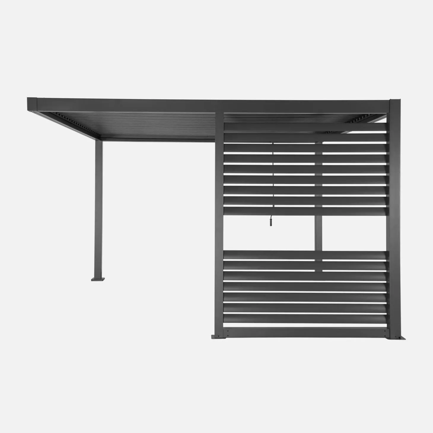 Pergola mit Lamellendach und integrierter Lamellenwand Palace Deluxe 3,5x3,5m